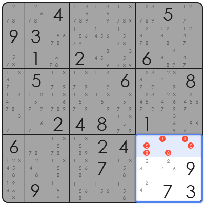 finned x wing sudoku